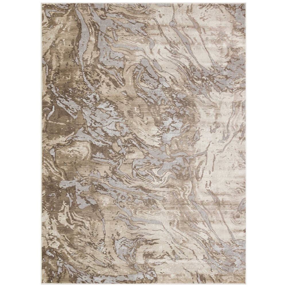 Pollo Abstract Marble Rug By Concept Loom POLL107 in Taupe Grey